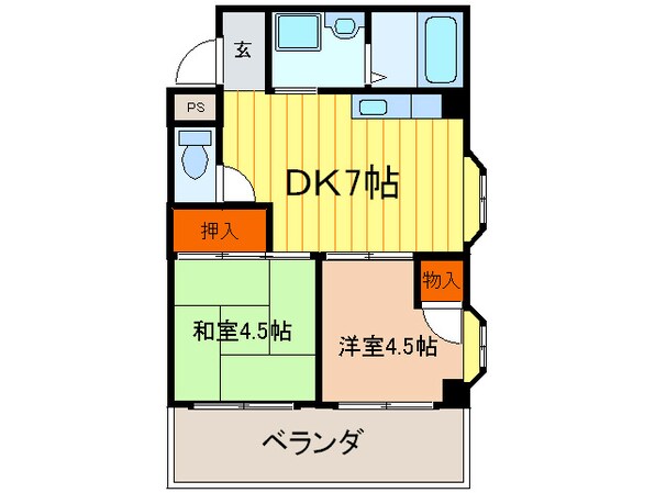 ニュ－ハイツアサヒの物件間取画像